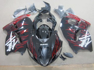 1996-2007 Noir Rouge Flamme GSXR 1300 Hayabusa Carrosserie Moto