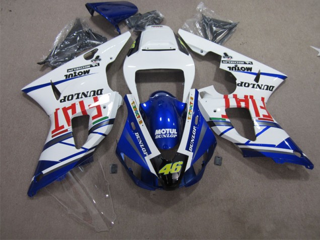 1998-1999 Bleu Blanc Motul Dunlop 46 YZF R1 Carénage Moto