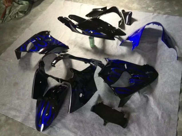 2000-2001 Noir Brillant Bleu Flamme ZX9R Carénage Moto