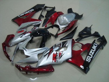 2005-2006 Argent Rouge GSXR 1000 Carénage Moto