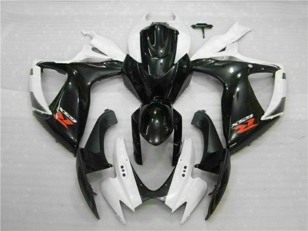 2006-2007 Blanc Noir GSXR 600/750 Carénage Moto