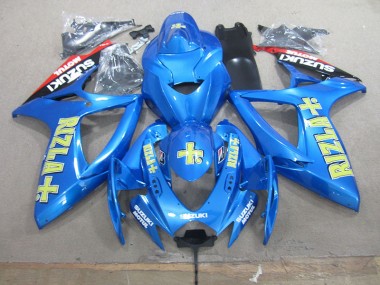 2006-2007 Bleu Jaune Rizla GSXR 750 Carénages Moto