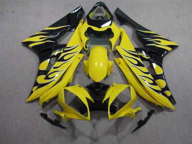 2006-2007 Jaune Noir Flamme YZF R6 Carénage Moto