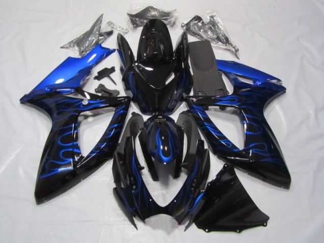 2006-2007 Noir Bleu Flamme GSXR 750 Carénage Moto