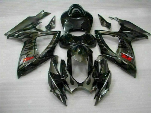 2006-2007 Noir GSXR 600/750 Kit Carénages Motos & Plastique