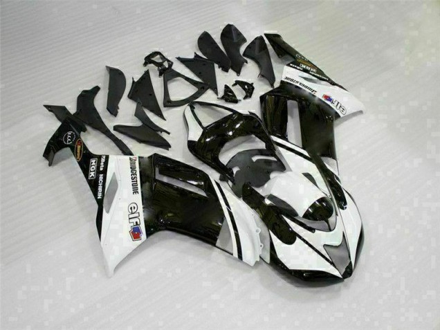 2007-2008 Noir Blanc ZX6R Carénages Moto