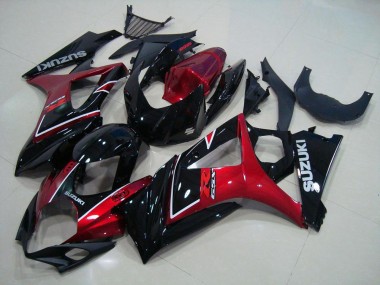 2007-2008 Rouge Noir GSXR 1000 Carénages Moto