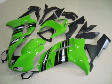 2007-2008 Vert et Argent Bande ZX6R Carénage Moto