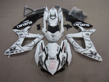 2008-2010 Blanc Noir Corona Extra Motul 8 GSXR 600 Carénage Moto