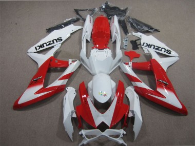 2008-2010 Blanc Rouge GSXR 600 Carénage Moto