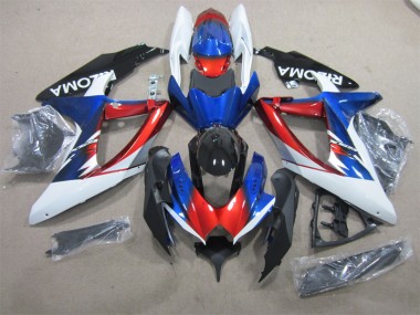 2008-2010 Bleu Rouge Blanc GSXR 600 Carénage Moto