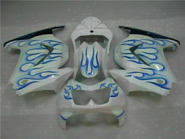 2008-2012 Blanc Bleu Flamme EX250 Carénage Moto