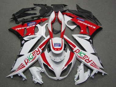 2009-2012 Blanc Rouge Rapid ZX6R Carénage Moto