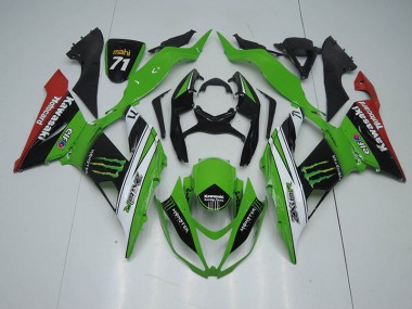 2013-2018 Noir Vert Blanc Monster ZX6R Carénage Moto